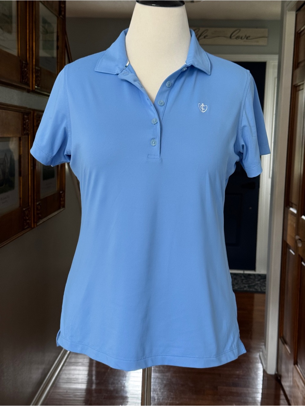 Peter Millar x Inverness Club Women’s Blue Golf Polo Shirt Top Large 50 SPF